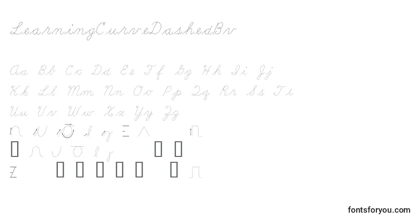 Шрифт LearningCurveDashedBv – алфавит, цифры, специальные символы