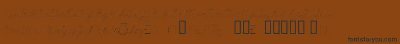 Шрифт LearningCurveDashedBv – чёрные шрифты на коричневом фоне