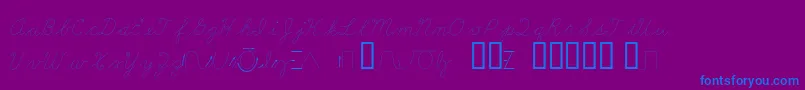 LearningCurveDashedBv-Schriftart – Blaue Schriften auf violettem Hintergrund