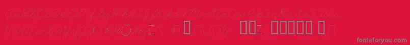 LearningCurveDashedBv Font – Gray Fonts on Red Background