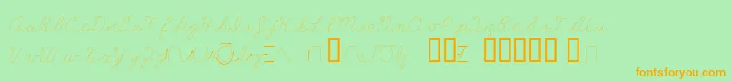 Шрифт LearningCurveDashedBv – оранжевые шрифты на зелёном фоне