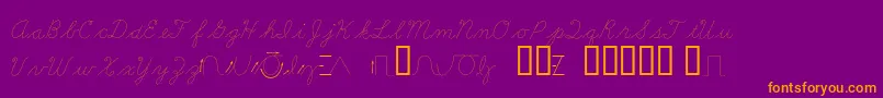 LearningCurveDashedBv Font – Orange Fonts on Purple Background