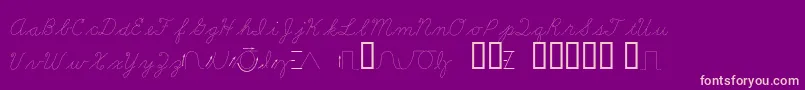 LearningCurveDashedBv-Schriftart – Rosa Schriften auf violettem Hintergrund