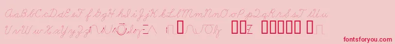 LearningCurveDashedBv Font – Red Fonts on Pink Background