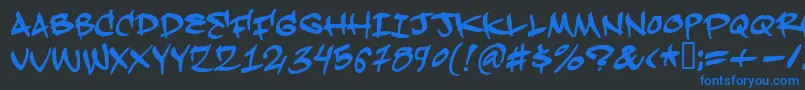 Hardkaze Font – Blue Fonts on Black Background