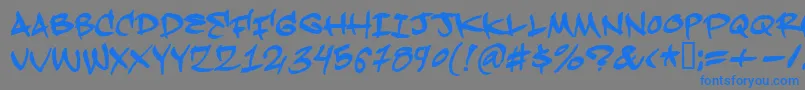 Fonte Hardkaze – fontes azuis em um fundo cinza