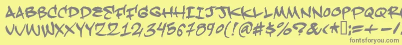 Hardkaze Font – Gray Fonts on Yellow Background