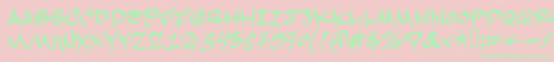 Hardkaze Font – Green Fonts on Pink Background