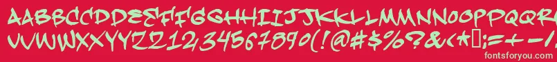 Hardkaze Font – Green Fonts on Red Background