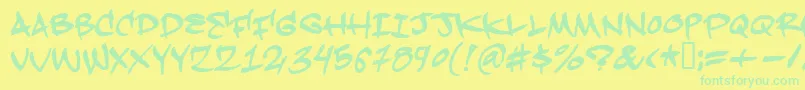 Hardkaze-fontti – vihreät fontit keltaisella taustalla