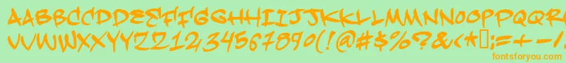 Hardkaze Font – Orange Fonts on Green Background