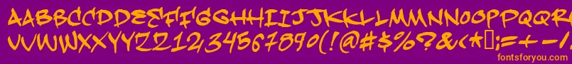 Hardkaze Font – Orange Fonts on Purple Background