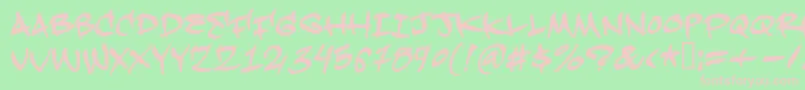 フォントHardkaze – 緑の背景にピンクのフォント