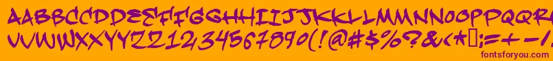 Hardkaze Font – Purple Fonts on Orange Background