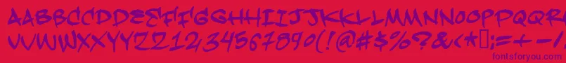 Hardkaze Font – Purple Fonts on Red Background