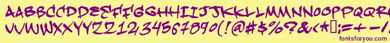 Hardkaze Font – Purple Fonts on Yellow Background