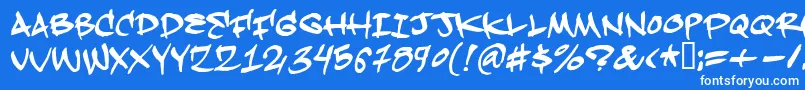 Hardkaze Font – White Fonts on Blue Background