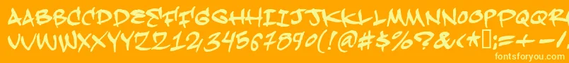 Hardkaze Font – Yellow Fonts on Orange Background