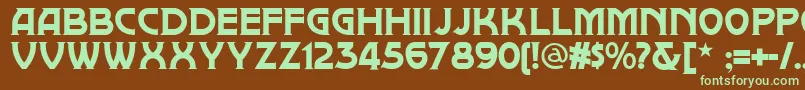 Шрифт Brownwood – зелёные шрифты на коричневом фоне