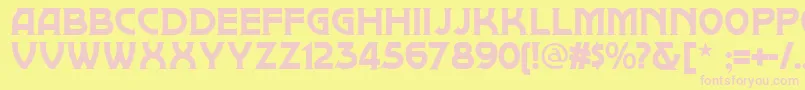 Brownwood Font – Pink Fonts on Yellow Background
