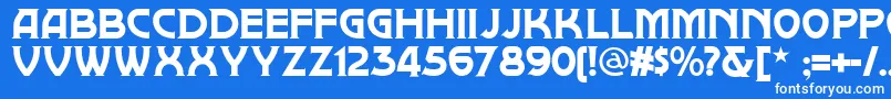 フォントBrownwood – 青い背景に白い文字