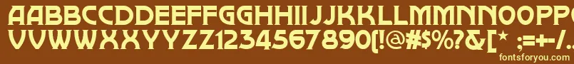 Brownwood-fontti – keltaiset fontit ruskealla taustalla