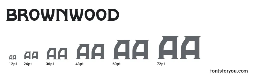 Размеры шрифта Brownwood