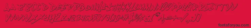 Fantom3Di Font – Black Fonts on Red Background