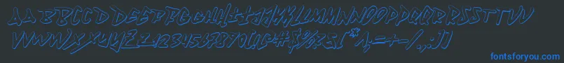 Fantom3Di Font – Blue Fonts on Black Background