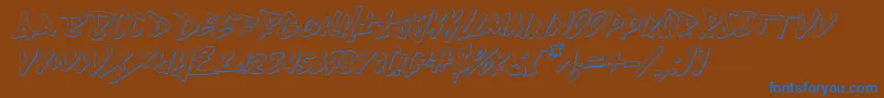 Fantom3Di Font – Blue Fonts on Brown Background
