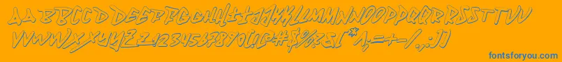 Fantom3Di Font – Blue Fonts on Orange Background