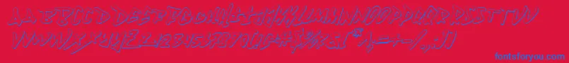 Fantom3Di Font – Blue Fonts on Red Background