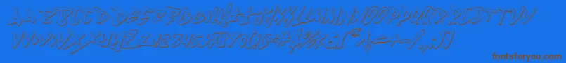 Fantom3Di Font – Brown Fonts on Blue Background