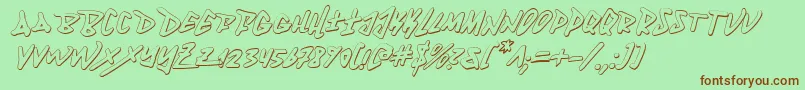 Fantom3Di Font – Brown Fonts on Green Background