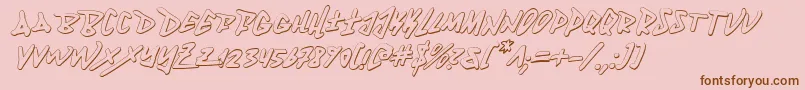 Fantom3Di Font – Brown Fonts on Pink Background