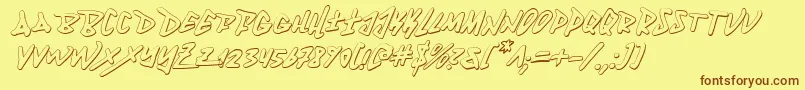 Fantom3Di Font – Brown Fonts on Yellow Background