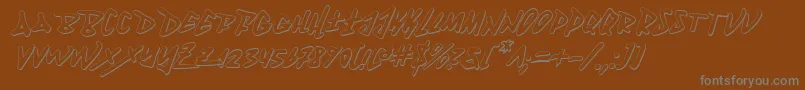 フォントFantom3Di – 茶色の背景に灰色の文字