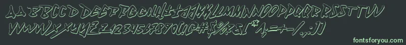 Fantom3Di-Schriftart – Grüne Schriften auf schwarzem Hintergrund
