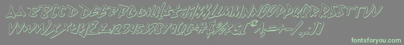 Fantom3Di Font – Green Fonts on Gray Background
