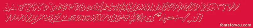 フォントFantom3Di – 赤い背景に緑の文字
