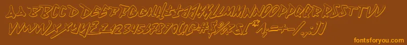 Fantom3Di Font – Orange Fonts on Brown Background