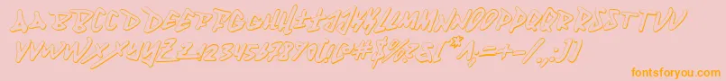 Fantom3Di Font – Orange Fonts on Pink Background