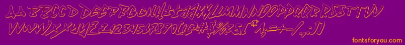 Fantom3Di Font – Orange Fonts on Purple Background