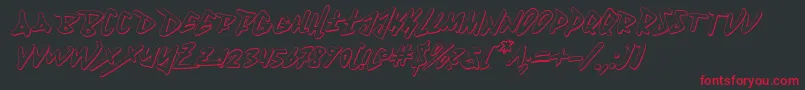 Fantom3Di Font – Red Fonts on Black Background