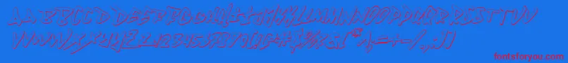 Fantom3Di-Schriftart – Rote Schriften auf blauem Hintergrund