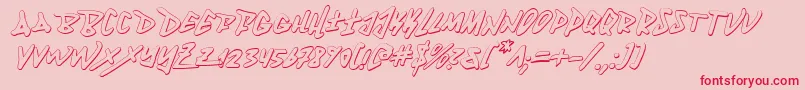 Fantom3Di Font – Red Fonts on Pink Background