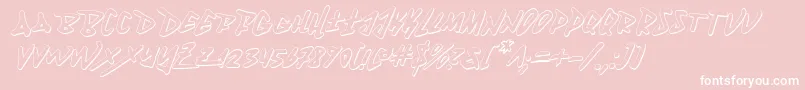 Fantom3Di-Schriftart – Weiße Schriften auf rosa Hintergrund