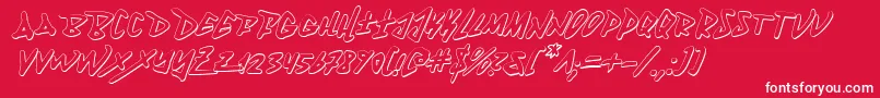 フォントFantom3Di – 赤い背景に白い文字