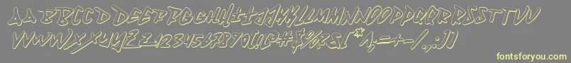 Fantom3Di Font – Yellow Fonts on Gray Background