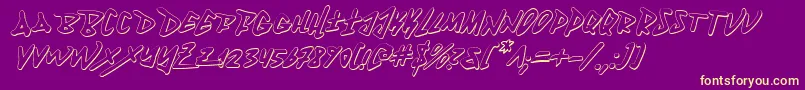 Fantom3Di-Schriftart – Gelbe Schriften auf violettem Hintergrund